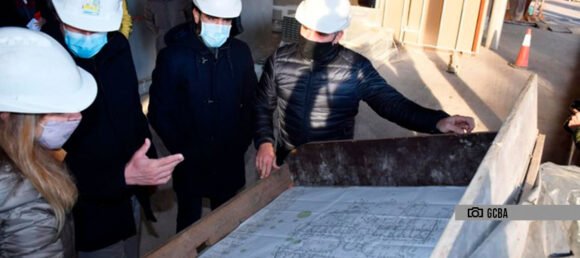 Funcionarios porteños visitaron las obras de la futura Comisaría Comunal 9