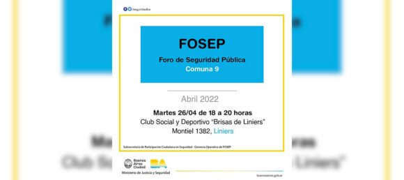 Cómo participar del Foro de Seguridad Pública de la Comuna 9