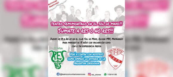 Teatro semimontado en el Club Sol de Mayo
