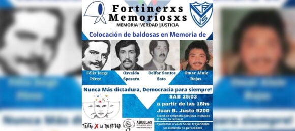 Colocarán baldosas por la Memoria en Vélez Sarsfield