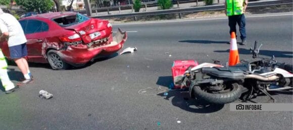 Accidente en General Paz: Un herido fue trasladado en helicóptero al Santojanni