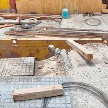 Se desmoronó parte de la obra del Arroyo Cildañez